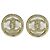 Pendientes de botón Chanel Champagne Gold Dorado