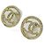 Pendientes de botón Chanel Champagne Gold Dorado - vista 3