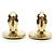 Chanel Brincos de pressão redondos Lion Crest Shield GP Dourado - vista 10
