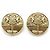 Chanel Brincos de pressão redondos Lion Crest Shield GP Dourado - vista 2