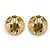 Chanel Brincos de pressão redondos Lion Crest Shield GP Dourado - vista 3