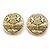 Chanel Brincos de pressão redondos Lion Crest Shield GP Dourado - vista 4