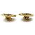 Chanel Brincos de pressão redondos Lion Crest Shield GP Dourado - vista 7
