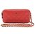 Chanel Portafoglio-borsa a tracolla CC in pelle di agnello con doppia zip Rosso