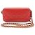 Chanel Portafoglio-borsa a tracolla CC in pelle di agnello con doppia zip Rosso - vista 2