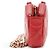 Chanel Portafoglio-borsa a tracolla CC in pelle di agnello con doppia zip Rosso - vista 4