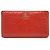 Chanel Camellia Geprägtes Lammleder Bifold Long Wallet Rot