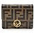 Fendi Zucca Compact Chain Wallet Brown
