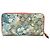Gucci Portafoglio lungo con zip Blooms in canvas rivestito GG Supreme Rosso Blu Beige - vista 2