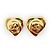 Chanel Boucles d'oreilles clips en forme de cœur CC GP Doré
