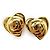 Chanel Boucles d'oreilles clips en forme de cœur CC GP Doré - vue 2
