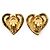 Chanel Boucles d'oreilles clips en forme de cœur CC GP Doré - vue 3