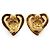 Chanel Boucles d'oreilles clips en forme de cœur CC GP Doré - vue 8