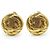 Chanel Boucles d'oreilles clips rondes spirales Coco Mark GP Doré