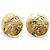 Chanel Boucles d'oreilles clips CC multiples embossées GP Doré