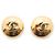 Chanel CC Logo Runde Clip-On Ohrringe GP Golden