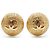 Chanel Pendientes de clip redondos dome texturizados con logo CC GP Dorado