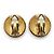 Chanel Pendientes de clip redondos dome texturizados con logo CC GP Dorado - vista 2