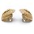 Chanel Pendientes de clip redondos dome texturizados con logo CC GP Dorado - vista 5