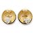 Chanel Pendientes de clip redondos dome texturizados con logo CC GP Dorado - vista 7