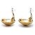 Chanel Pendientes de clip redondos dome texturizados con logo CC GP Dorado - vista 9