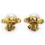 Chanel Brincos de pressão redondos de pérolas artificiais GP Branco Dourado - vista 3