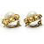Chanel Brincos de pressão redondos de pérolas artificiais GP Branco Dourado - vista 6