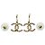 Chanel CC Beaded Small Hoop Drop Earrings Golden - view 2