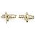 Chanel CC Beaded Small Hoop Drop Earrings Golden - view 6