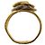 Chanel Vintage Double CC Gold Silver Textured Ring Silvery Golden - view 10