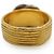 Chanel Vintage Double CC Gold Silver Textured Ring Silvery Golden - view 4