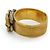 Chanel Vintage Double CC Gold Silver Textured Ring Silvery Golden - view 7