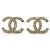 Chanel CC Crystal Ohrringe Gold Weiß Golden