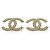 Chanel CC Crystal Ohrringe Gold Weiß Golden - Ansicht 3