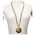 Chanel Vintage CC Sunburst Cut-out lange Halskette GP Golden - Ansicht 13
