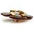 Chanel Spilla grande vintage CC quadrifoglio effetto tartaruga GP Marrone D'oro - vista 6