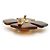 Chanel Spilla grande vintage CC quadrifoglio effetto tartaruga GP Marrone D'oro - vista 8