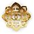 Chanel Vintage CC Filigree Cut-out Flower Große Brosche GP Golden - Ansicht 2
