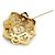 Chanel Vintage CC Filigree Cut-out Flower Große Brosche GP Golden - Ansicht 7