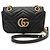 Gucci Mini Bolso de Hombro GG Marmont con Cadena Negro Beige
