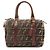 Fendi Sac Mini Boston Zucca Velvet Marron