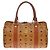 Bolso de mano MCM Visetos de cuero marrón Castaño