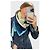 Foulard Chanel in seta blu a pois con logo CC - vista 5