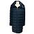 Autre Marque Abrigo acolchado Amina Rubinacci azul de lana con cremallera frontal y cuello de piel
