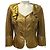 Autre Marque Giacca in pelle rame con volant St. John Couture D'oro