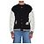 Cardigã Varsity Off White Preto Algodão