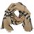 Bufanda Burberry Check de muselina de lana beige - vista 2