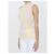 Top senza maniche Burberry Argyle in seta e cotone beige - vista 2