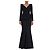 Self portrait Maxikleid aus metallischem Bouclé-Satin Schwarz