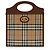 Mini borsa Burberry Archivo Check in tela di cotone beige